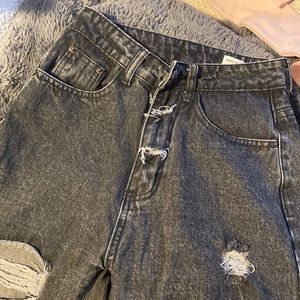 Black ripped baggy jeans